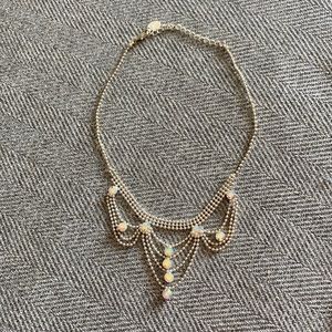 Silver/Diamond Dress Jewelry Necklace Earring Set